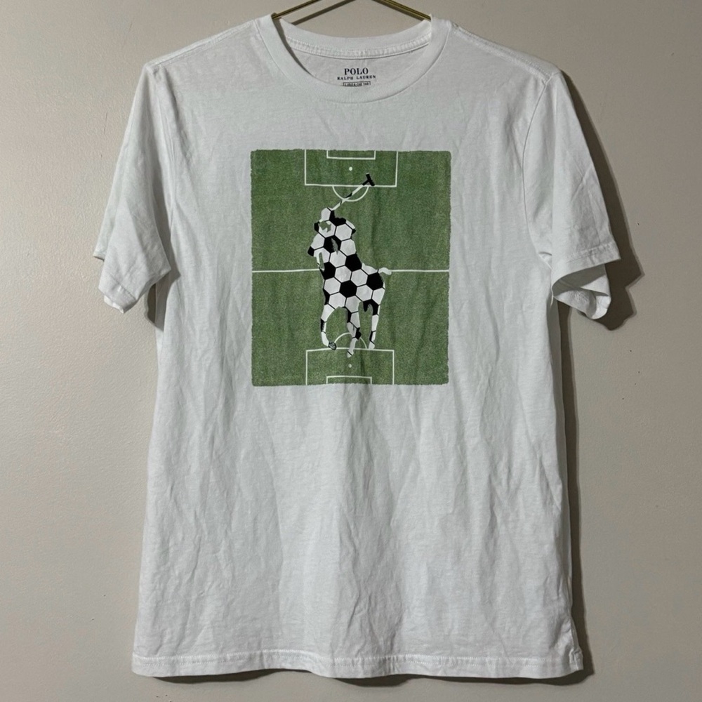 Polo Ralph Laure Boys T Shirt Big Pony White Sz L 14-16